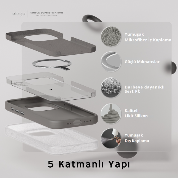 Elago iPhone 15 Pro Max Magsafe Silikon Kılıf - Görsel 3