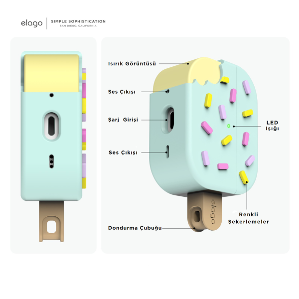 Elago Apple AirPods Pro 2 Dondurma Kılıf - Mint - Görsel 2