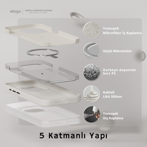 Elago iPhone 15 Pro Max Silikon MagSafe Kılıf - Görsel 3