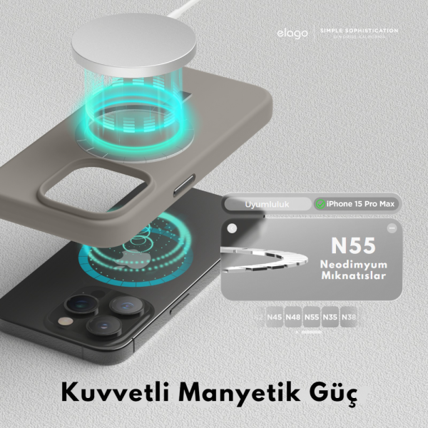 Elago iPhone 15 Pro Max Magsafe Silikon Kılıf - Görsel 2