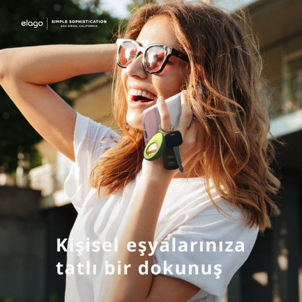 Elago Apple AirTag Uyumlu Silikon Avocado Kılıf - Görsel 5