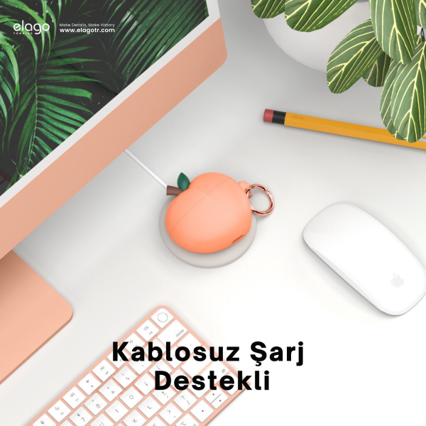 Elago Apple AirPods Pro 2 Uyumlu Şeftali Kılıf - Görsel 3