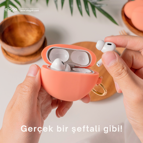 Elago Apple AirPods Pro 2 Uyumlu Şeftali Kılıf - Görsel 7