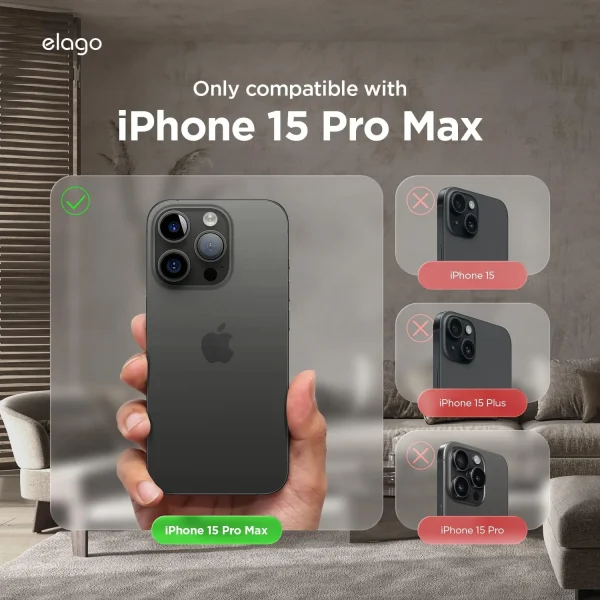 Elago iPhone 15 Pro Max Vegan Deri Magsafe Kılıf - Görsel 9