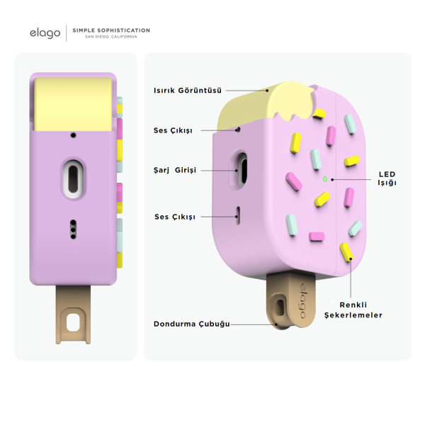 Elago Apple AirPods Pro 2 Dondurma Kılıf - Lavanta - Görsel 2
