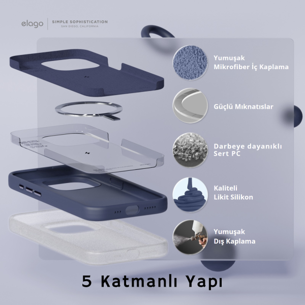 Elago iPhone 15 Pro Max Magsafe Silikon Kılıf - Görsel 3