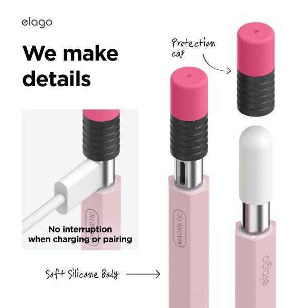Elago Apple iPad Kalem Kılıfı USB-C Uyumlu - Açık Pembe - Görsel 4