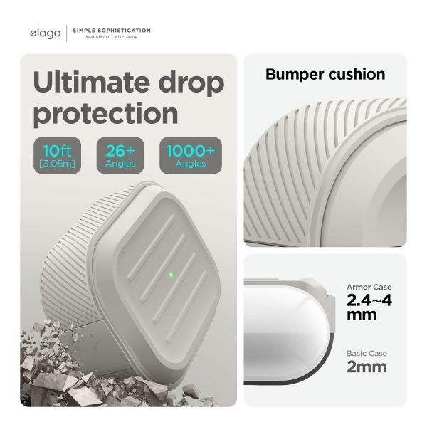 Elago Apple AirPods Pro 2 Armor Kılıf - Krem - Görsel 4