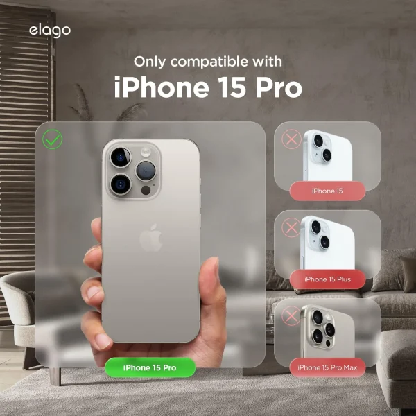 Elago Apple iPhone 15 Pro Vegan Deri Magsafe Kılıf - Görsel 2