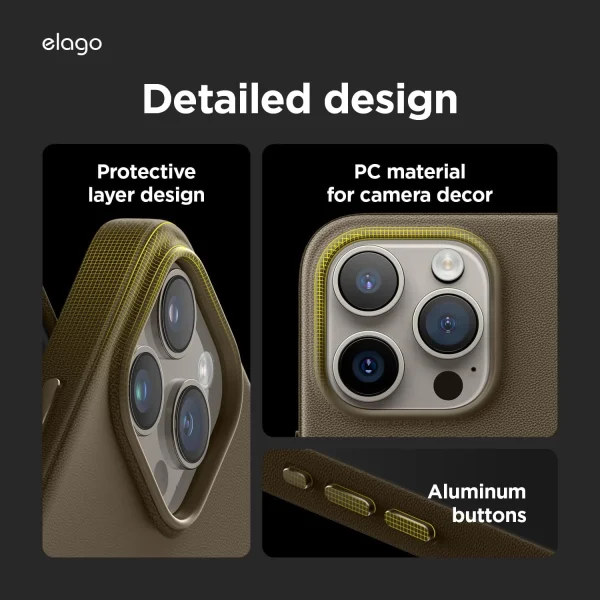 Elago iPhone 15 Pro Max Vegan Deri Magsafe Kılıf - Görsel 7