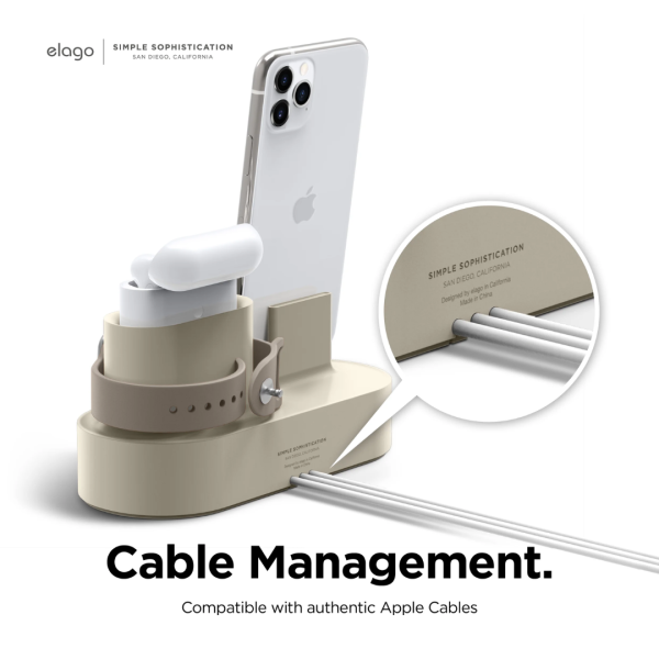 Elago Apple Uyumlu 3 in 1 Şarj Standı - Siyah - Görsel 3