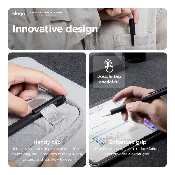 Elago 2. Nesil ve Pro Uyumlu Apple Pencil Kılıfı-Siyah - Görsel 4