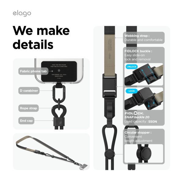 Elago Çapraz Askılı Telefon Kordonu - Siyah - Görsel 4