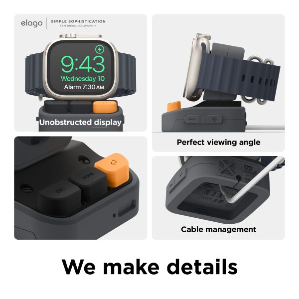 Elago W9 Apple Watch Şarj Standı - Koyu Gri - Görsel 6