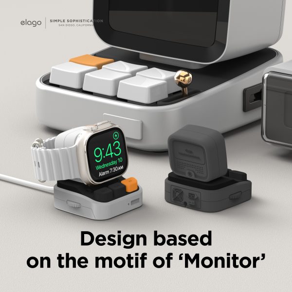 Elago W9 Apple Watch Şarj Standı - Açık Gri - Görsel 4