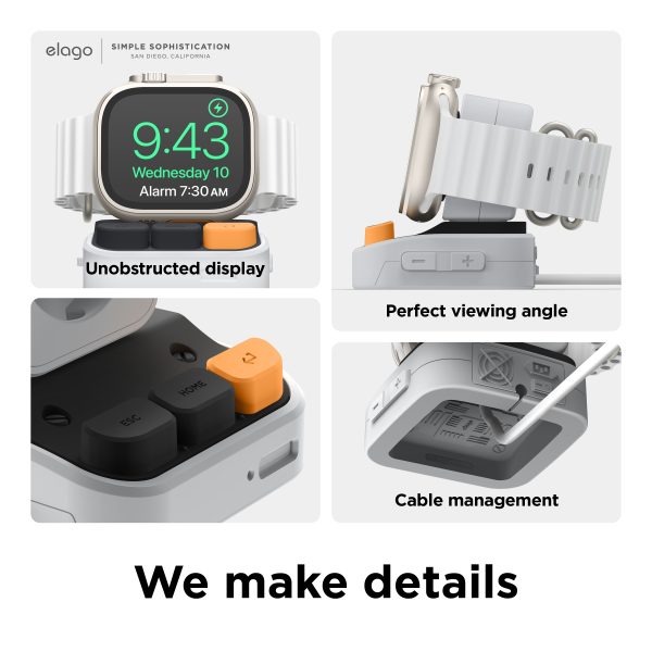 Elago W9 Apple Watch Şarj Standı - Açık Gri - Görsel 6