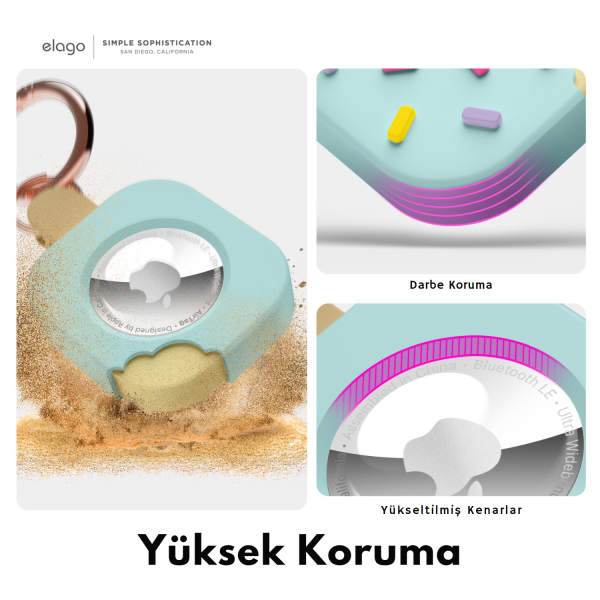 Elago Apple AirTag Uyumlu Silikon Dondurma Kılıf - Mint - Görsel 2