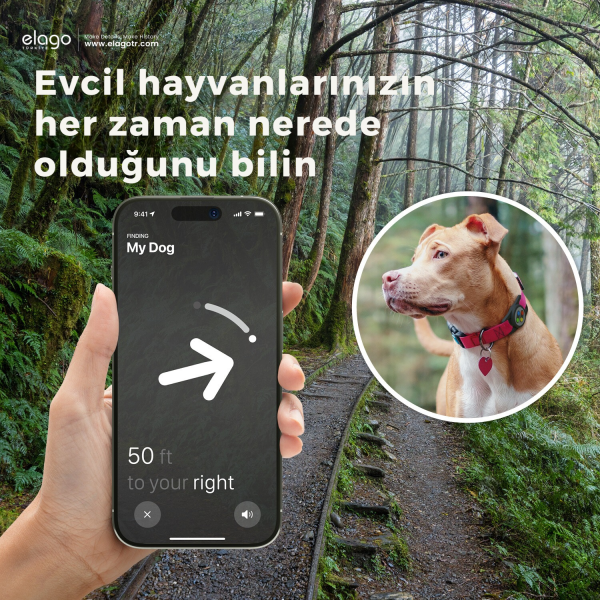 Elago Köpek Tasması Uyumlu AirTag Kılıfı - W5 Siyah - Görsel 4