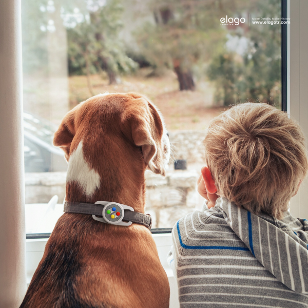 Elago Köpek Tasması Uyumlu AirTag Kılıfı - W5 Açık Gri - Görsel 8