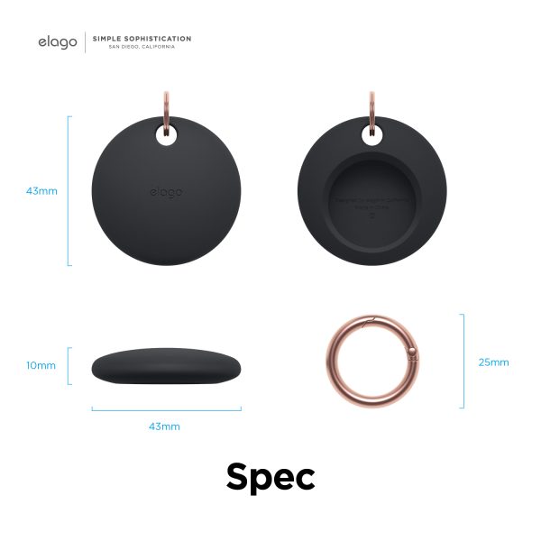 Elago Apple AirTag Uyumlu Silikon Kılıf - Siyah - Görsel 7