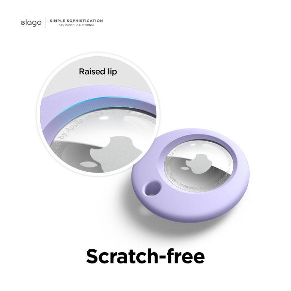 Elago Apple AirTag Uyumlu Silikon Kılıf  - Lavanta - Görsel 4