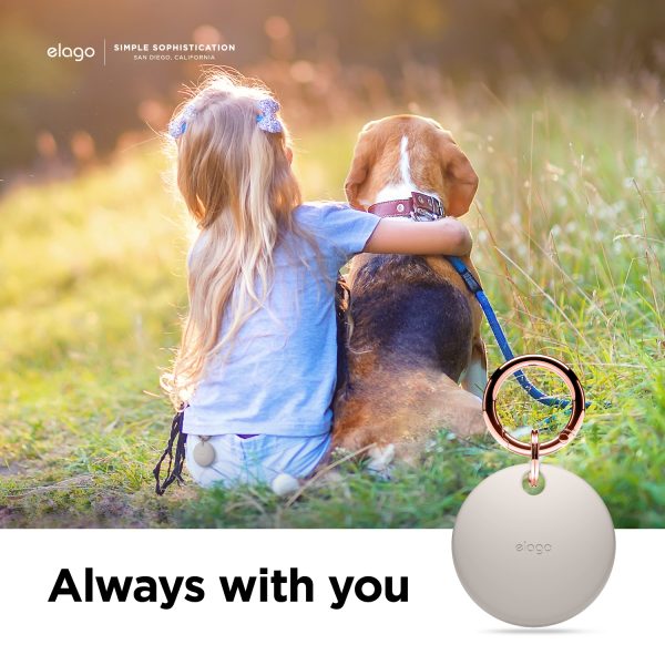 Elago Apple AirTag Uyumlu Silikon Kılıf - Krem - Görsel 2