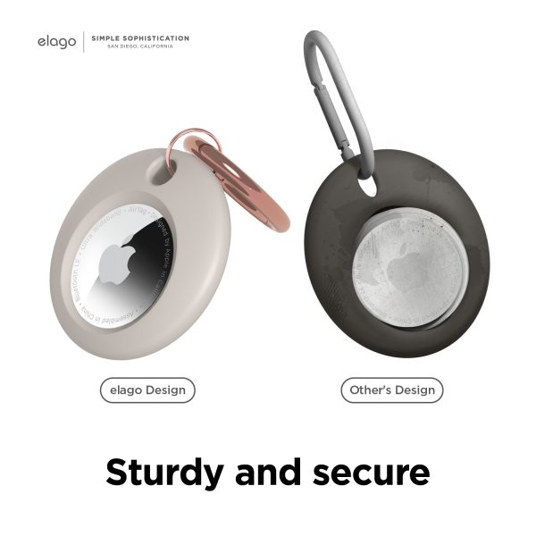 Elago Apple AirTag Uyumlu Silikon Kılıf - Krem - Görsel 3