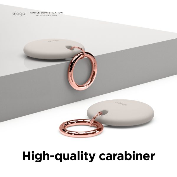 Elago Apple AirTag Uyumlu Silikon Kılıf - Krem - Görsel 6
