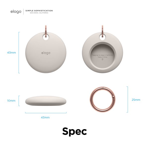 Elago Apple AirTag Uyumlu Silikon Kılıf - Krem - Görsel 7