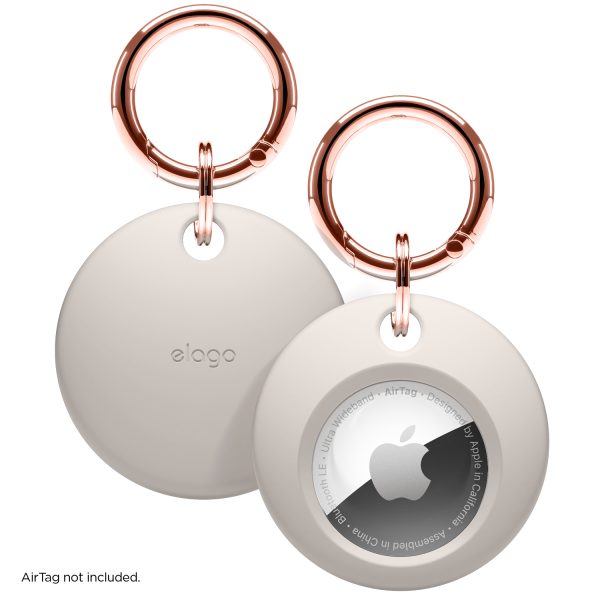 Elago Apple AirTag Uyumlu Silikon Kılıf - Krem - Görsel 8
