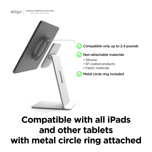 Elago Apple iPad Uyumlu Manyetik Stand - Gri - Görsel 6