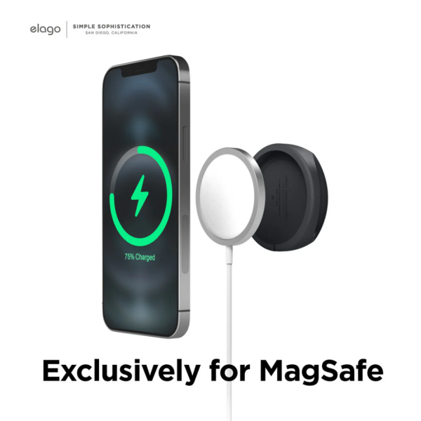Elago Apple MagSafe Uyumlu Silikon Şarj Standı - Siyah - Görsel 2