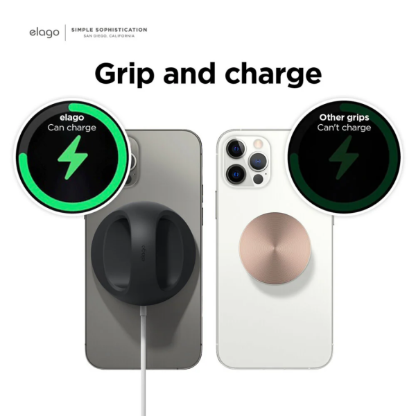 Elago Apple MagSafe Uyumlu Silikon Şarj Standı - Siyah - Görsel 4