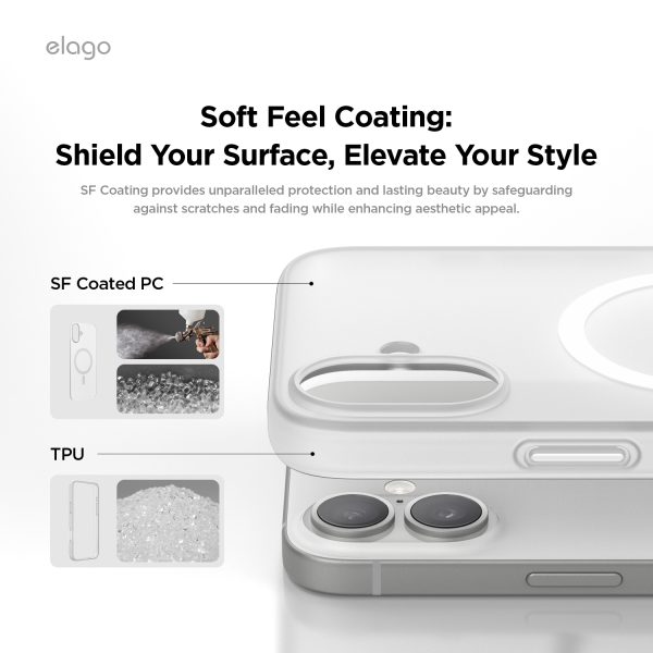Elago Apple iPhone 16 Uyumlu Şeffaf Mat MagSafe Hibrit Kılıf - Görsel 4