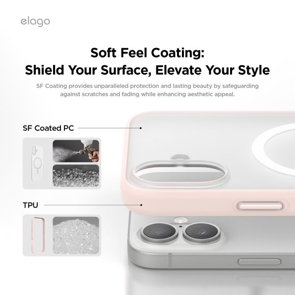 Elago Apple iPhone 16 Uyumlu Şeffaf Pembe MagSafe Hibrit Kılıf - Görsel 4