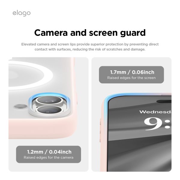 Elago Apple iPhone 16 Uyumlu Şeffaf Pembe MagSafe Hibrit Kılıf - Görsel 5