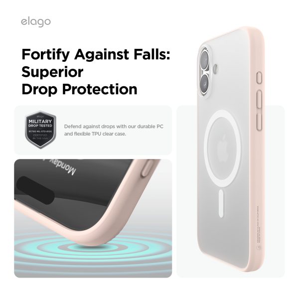 Elago Apple iPhone 16 Uyumlu Şeffaf Pembe MagSafe Hibrit Kılıf - Görsel 7