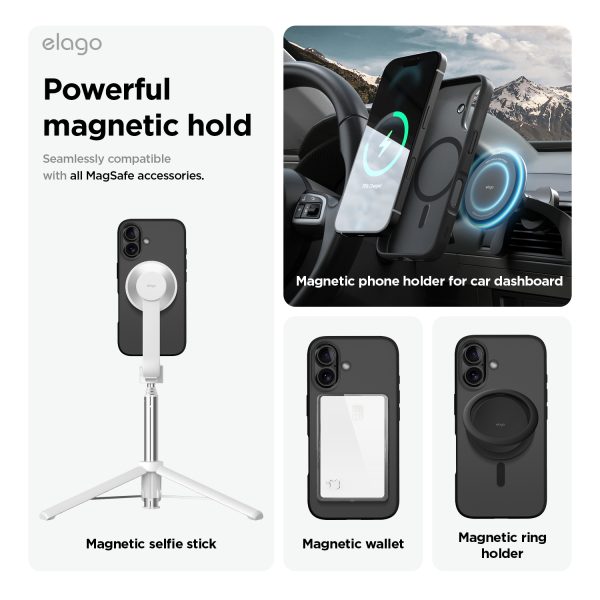 Elago Apple iPhone 16 Plus Uyumlu Siyah MagSafe Hibrit Kılıf - Görsel 3