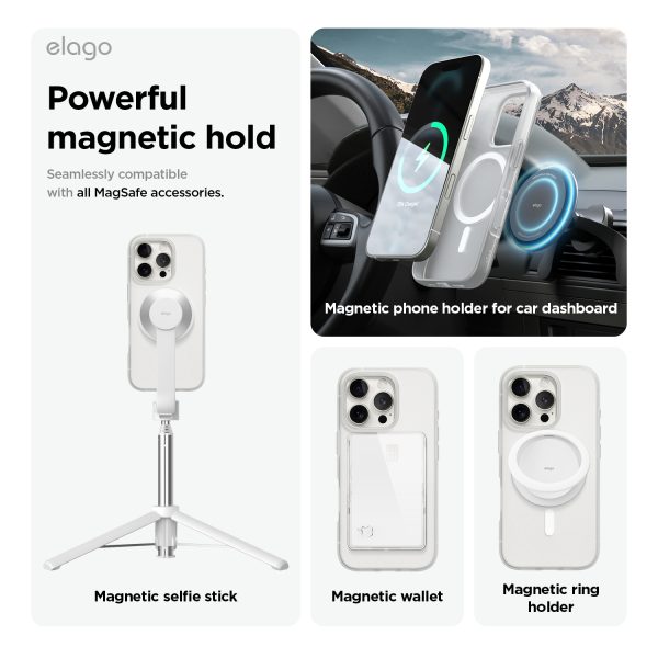 Elago Apple iPhone 16 Pro Max Uyumlu Şeffaf Mat MagSafe Hibrit Kılıf - Görsel 3