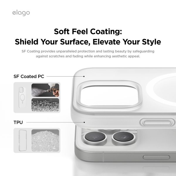 Elago Apple iPhone 16 Pro Max Uyumlu Şeffaf Mat MagSafe Hibrit Kılıf - Görsel 4