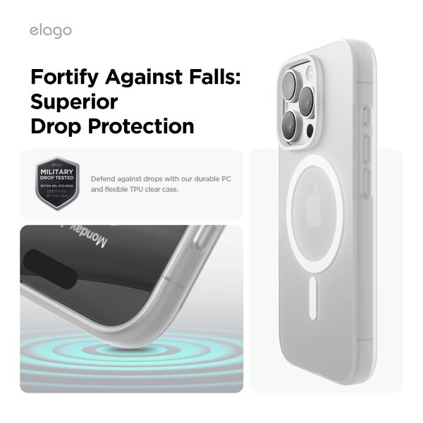Elago Apple iPhone 16 Pro Max Uyumlu Şeffaf Mat MagSafe Hibrit Kılıf - Görsel 7
