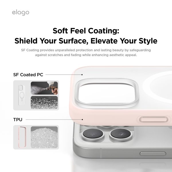 Elago Apple iPhone 16 Pro Max Uyumlu Şeffaf Pembe MagSafe Hibrit Kılıf - Görsel 4