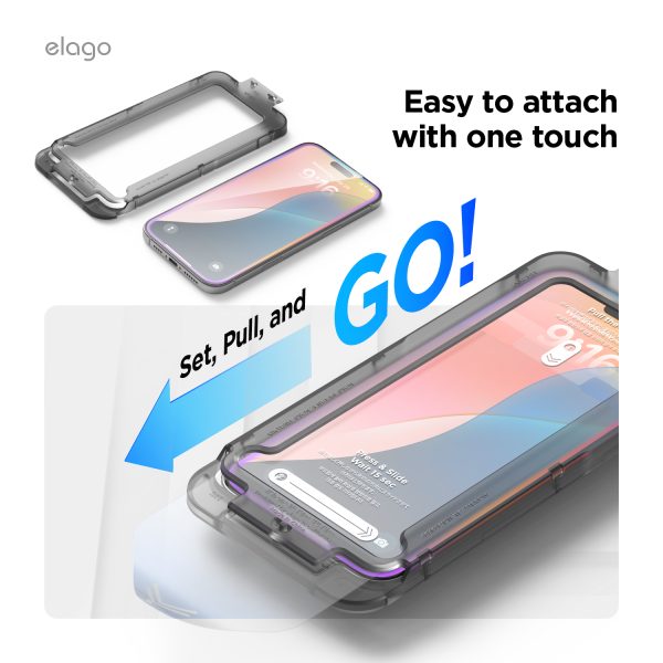 Elago Apple iPhone 16 Plus Aplikatörlü Temperli Cam Ekran Koruyucu - Görsel 2