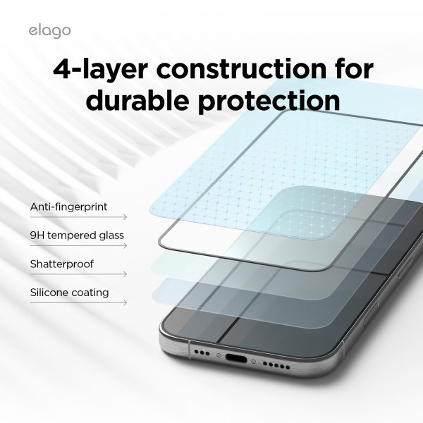 Elago Apple iPhone 16 Pro Aplikatörlü Temperli Cam Ekran Koruyucu - Görsel 3