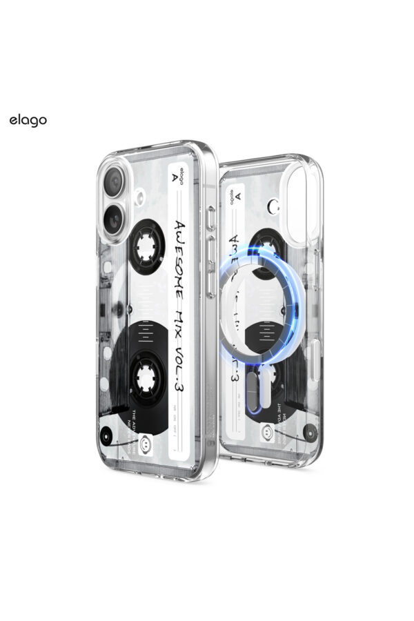 Elago iPhone 17 Pro 6.3 Betacam Şeffaf Hibrit Kılıf – MagSafe Uyumlu Tasarım Kapak Şeffaf,Analog Kaset Stili